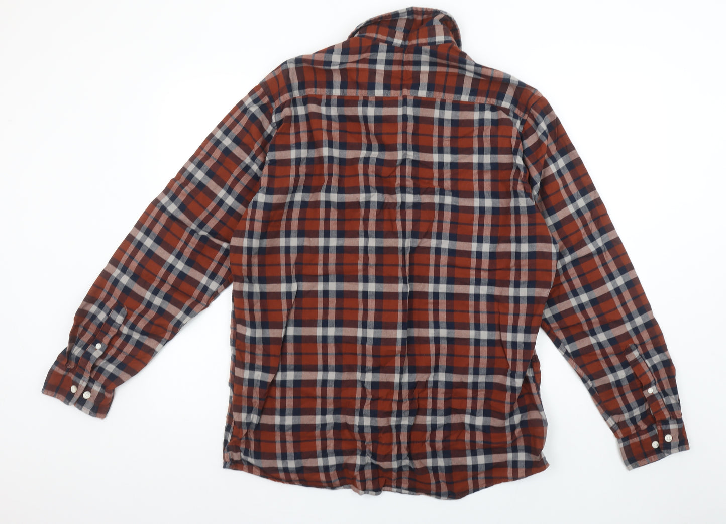 Selected Homme Men's Brown Check Slim Fit Flannel Shirt XL