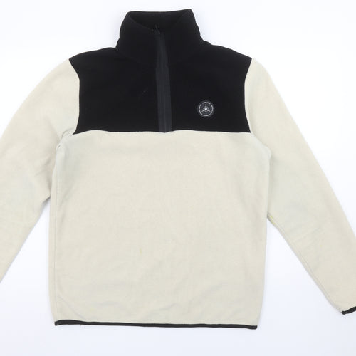 Jack & Jones Men’s Beige Fleece 1/4 Zip Pullover Sweatshirt M