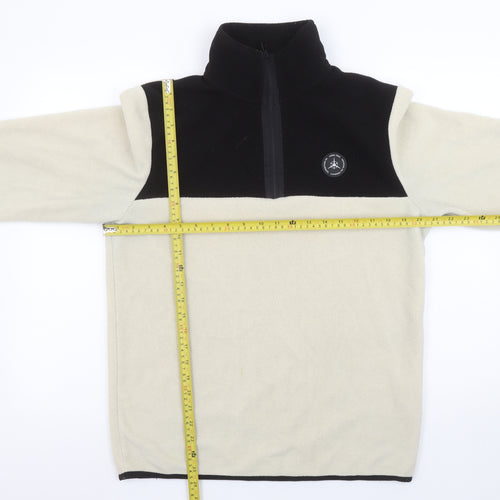 Jack & Jones Men’s Beige Fleece 1/4 Zip Pullover Sweatshirt M