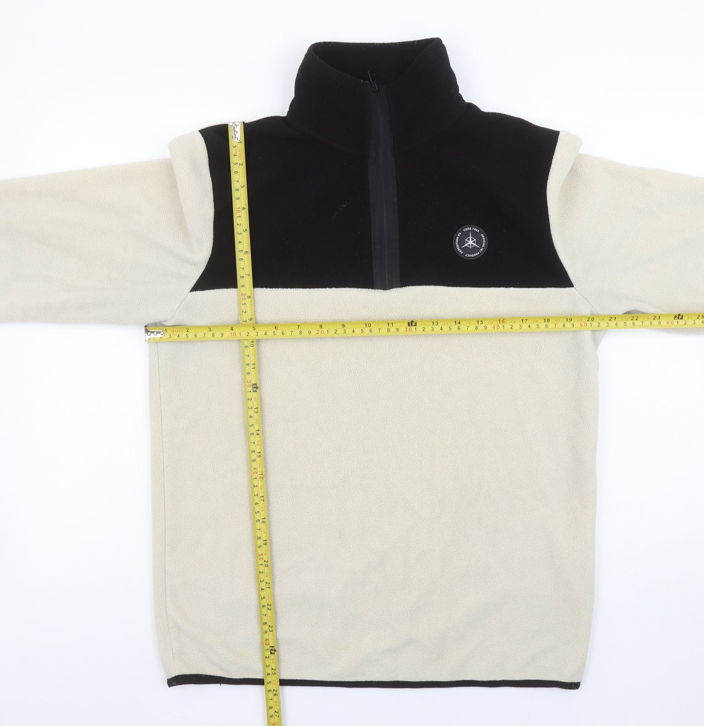 Jack & Jones Men’s Beige Fleece 1/4 Zip Pullover Sweatshirt M