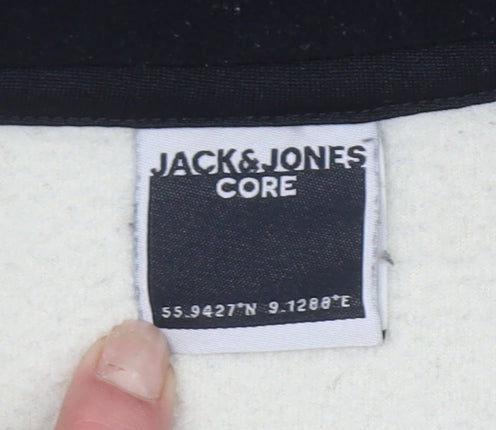 Jack & Jones Men’s Beige Fleece 1/4 Zip Pullover Sweatshirt M