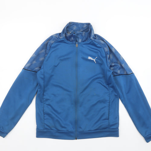 Puma Boys Blue Full Zip Active Sweatshirt 13-14 Years 164 Regular Fit