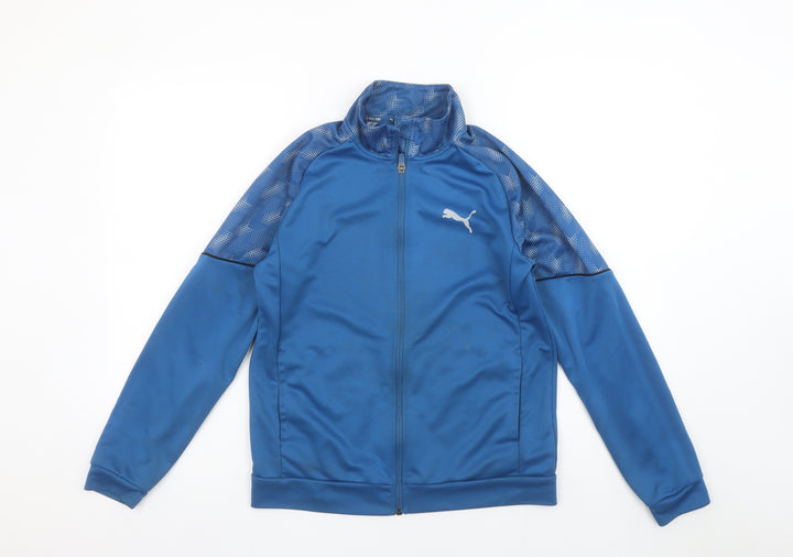 Puma Boys Blue Full Zip Active Sweatshirt 13-14 Years 164 Regular Fit