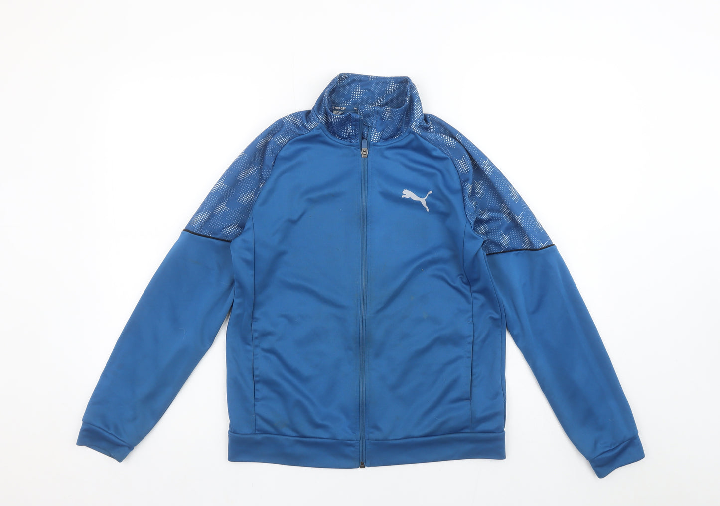 Puma Boys Blue Full Zip Active Sweatshirt 13-14 Years 164 Regular Fit