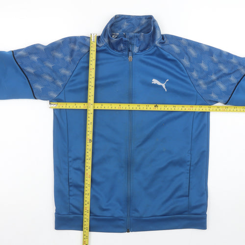 Puma Boys Blue Full Zip Active Sweatshirt 13-14 Years 164 Regular Fit