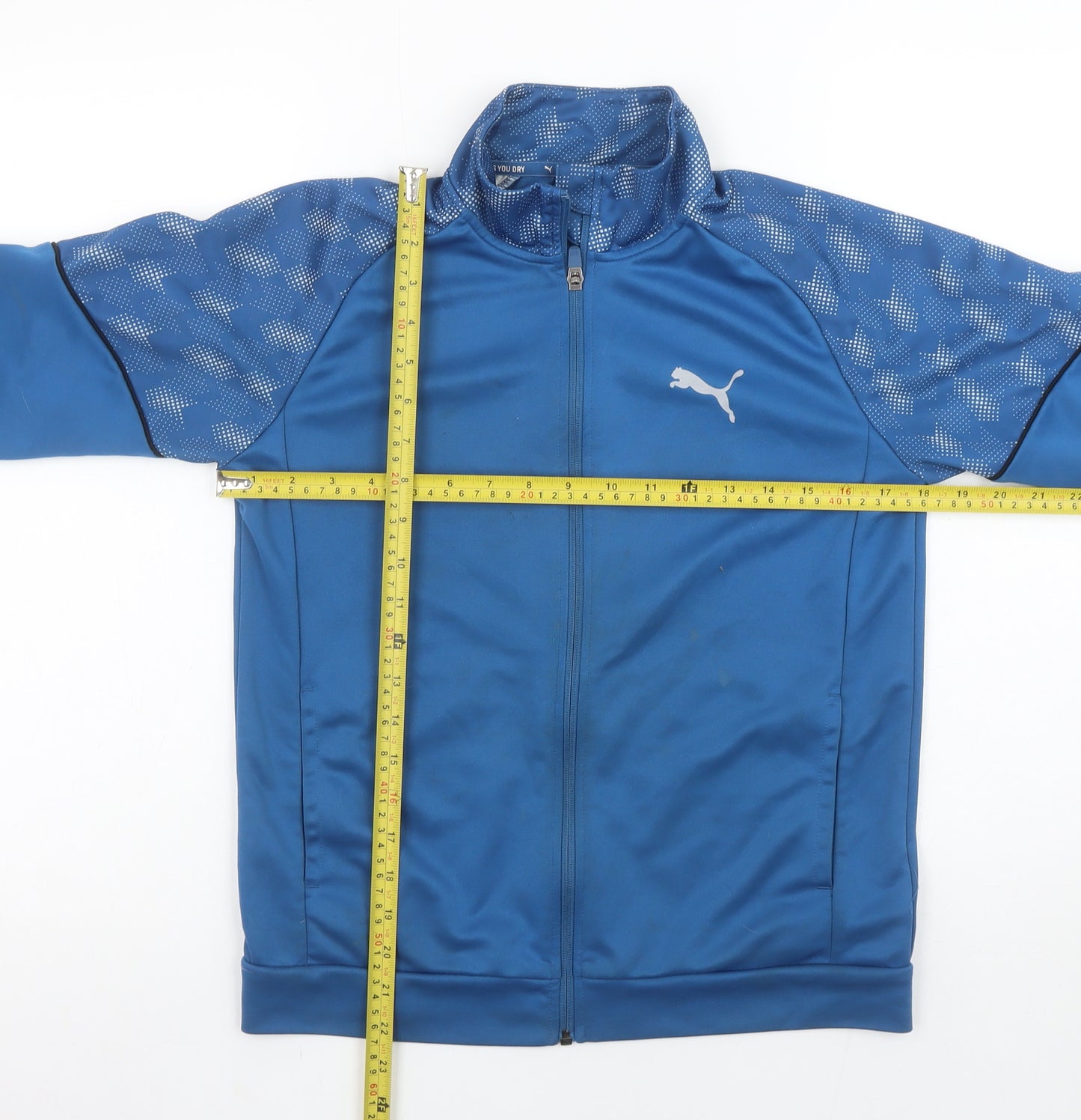 Puma Boys Blue Full Zip Active Sweatshirt 13-14 Years 164 Regular Fit