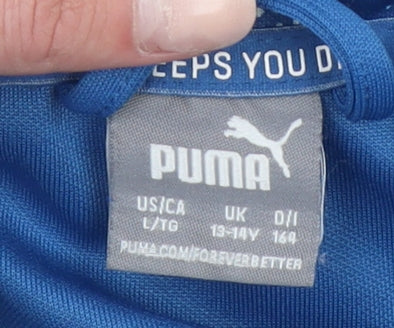 Puma Boys Blue Full Zip Active Sweatshirt 13-14 Years 164 Regular Fit