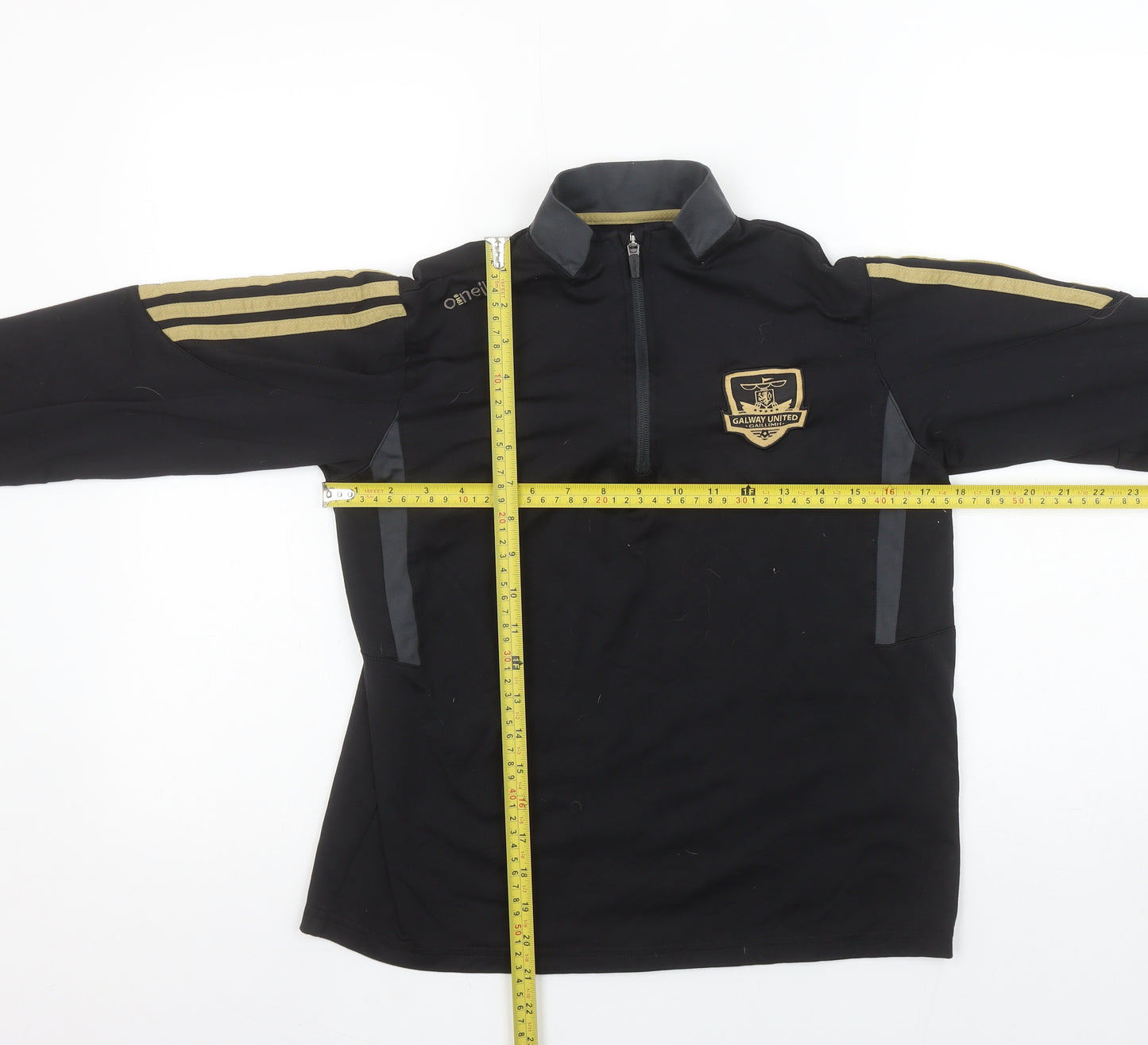 O'Neills Boys Black Half Zip Galway United Football Sweatshirt Age 13