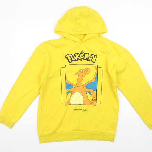 Pokémon Girls Yellow Charizard Pullover Hoodie 12-13 Years Graphic Fleece