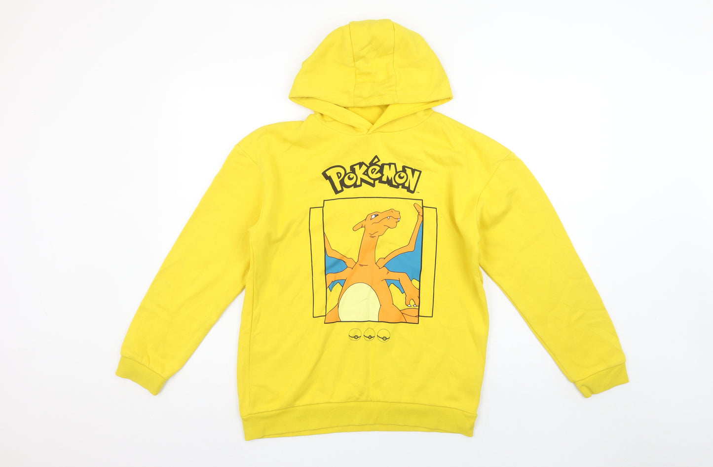 Pokémon Girls Yellow Charizard Pullover Hoodie 12-13 Years Graphic Fleece