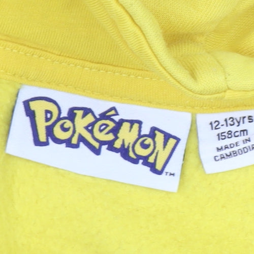 Pokémon Girls Yellow Charizard Pullover Hoodie 12-13 Years Graphic Fleece