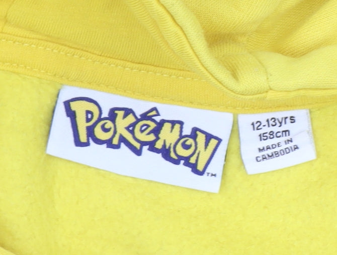 Pokémon Girls Yellow Charizard Pullover Hoodie 12-13 Years Graphic Fleece