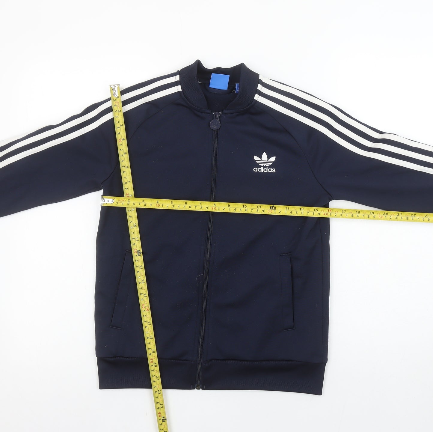 adidas Boys Blue Full Zip Sweatshirt 11-12 Years Sports Logo Jacket