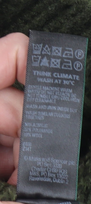 Marks and Spencer Per Una Women Green Wool Blend Roll Neck Jumper M