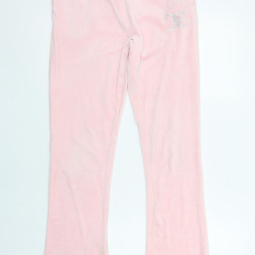 Juicy Couture Girls Pink Velour Jogger Trousers Age 12-13 Years