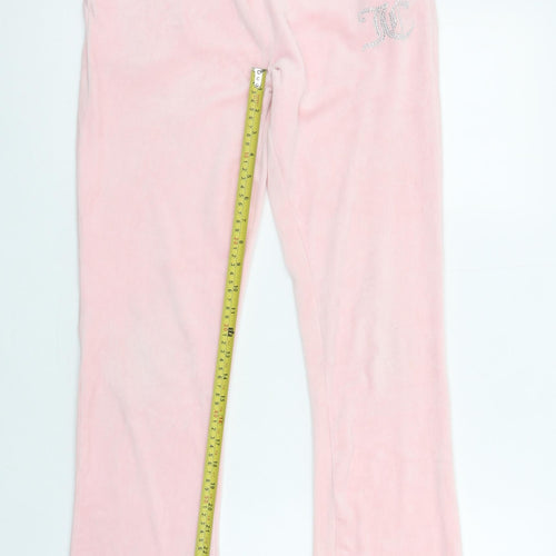 Juicy Couture Girls Pink Velour Jogger Trousers Age 12-13 Years