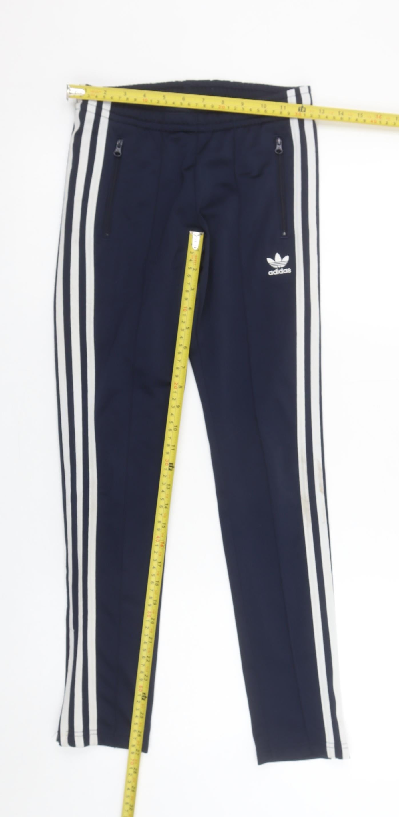 Adidas Boys Blue Jogger Trousers 11-12 Years Zip Pockets Side Stripe