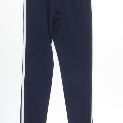 Adidas Boys Blue Jogger Trousers 11-12 Years Zip Pockets Side Stripe