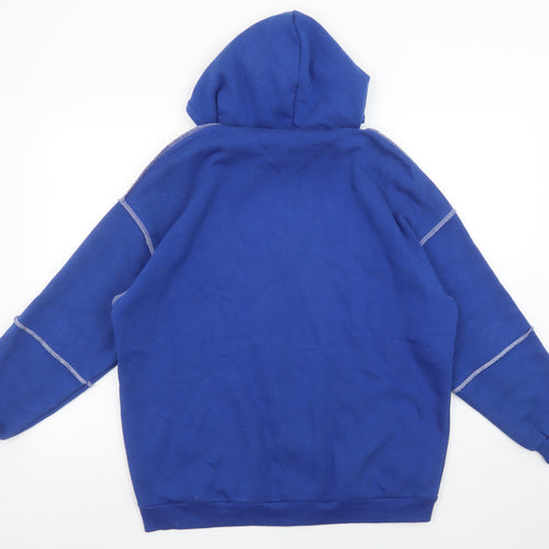 Boohoo Women’s Blue Full Zip Hoodie Size S Cotton Blend Casual
