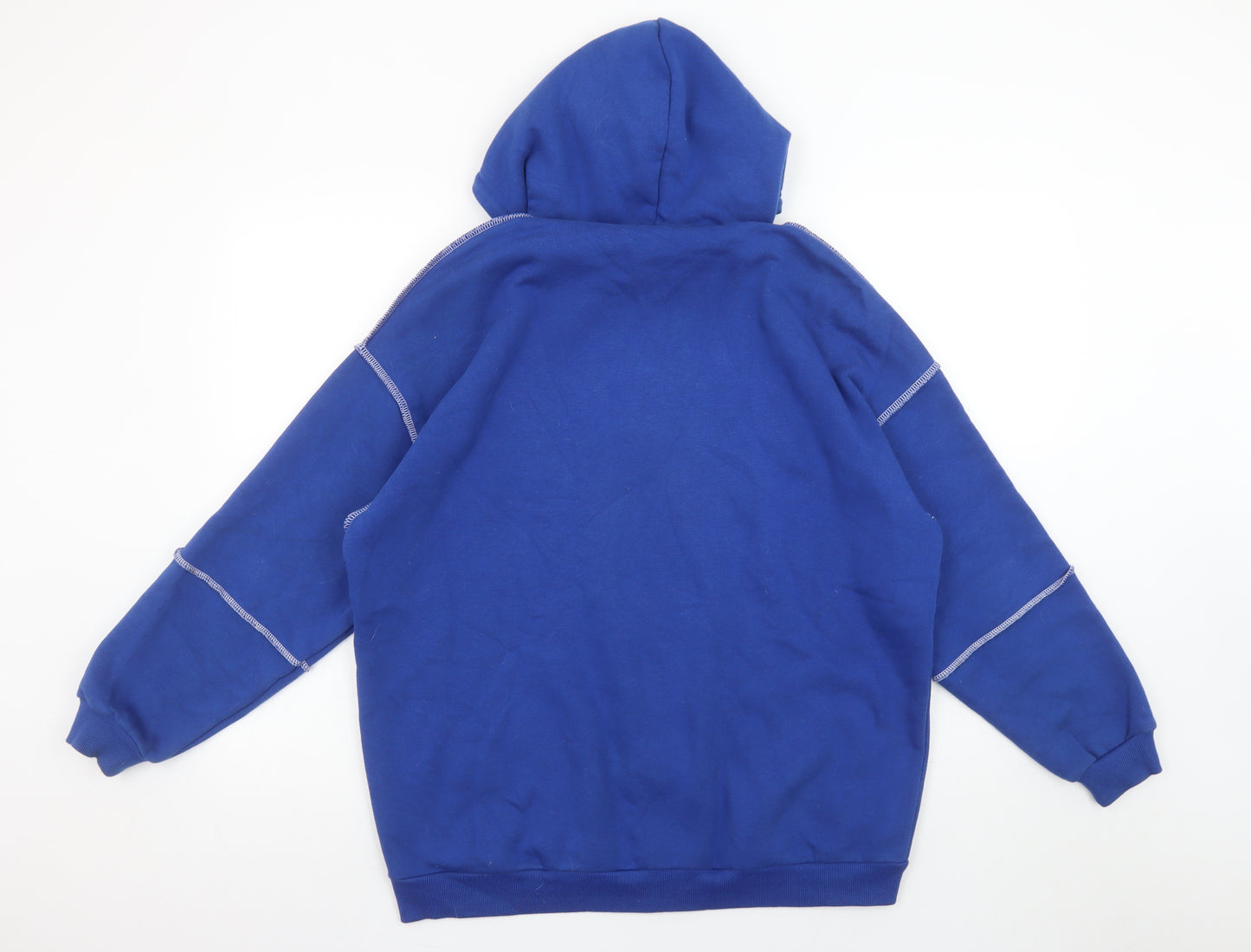Boohoo Women’s Blue Full Zip Hoodie Size S Cotton Blend Casual