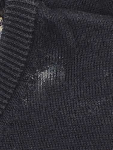 Benetti Men's Blue Cotton V-Neck Jumper XL Classic Fit
