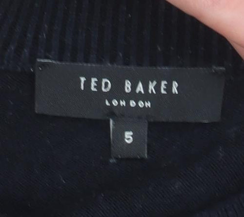 Ted Baker Men Black L Pullover Crew Neck Wool Blend Jumper