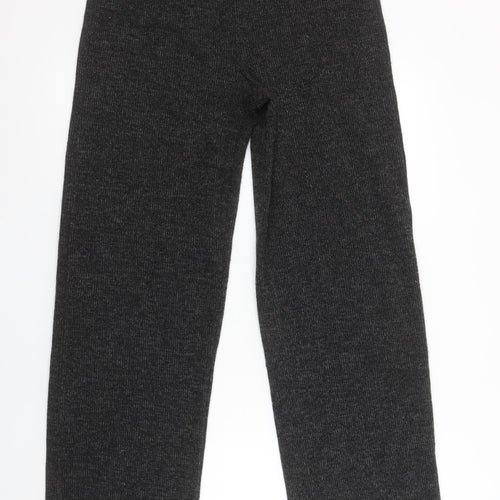 Pieces Womens Grey Knit Stretch Trousers M Regular Fit Comfy Style