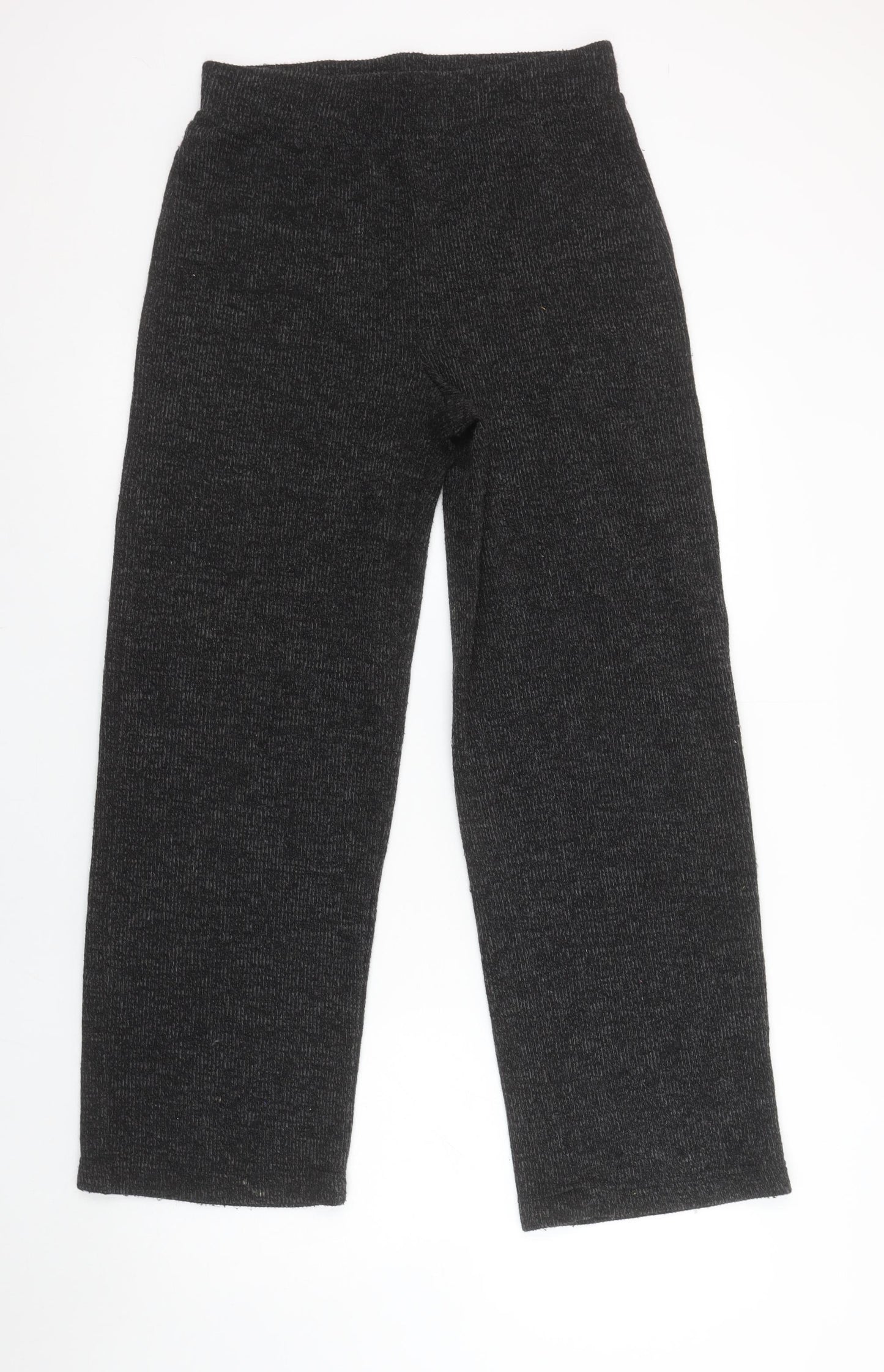 Pieces Womens Grey Knit Stretch Trousers M Regular Fit Comfy Style