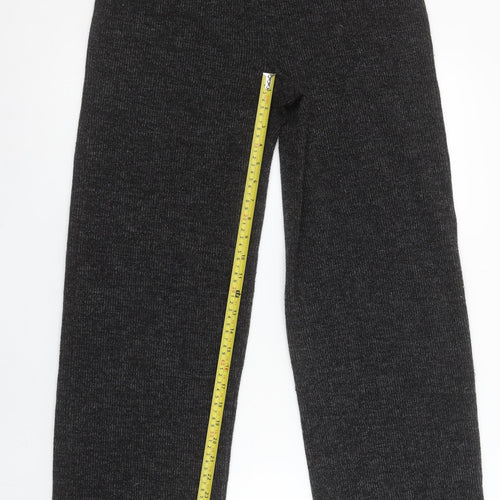 Pieces Womens Grey Knit Stretch Trousers M Regular Fit Comfy Style