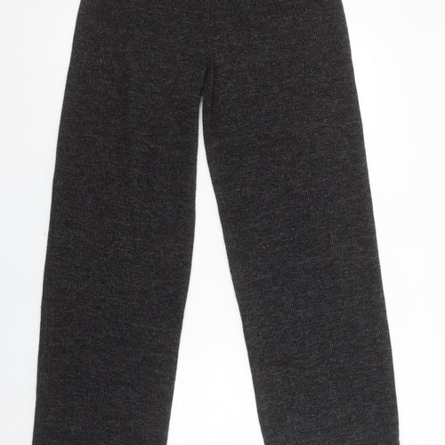 Pieces Womens Grey Knit Stretch Trousers M Regular Fit Comfy Style