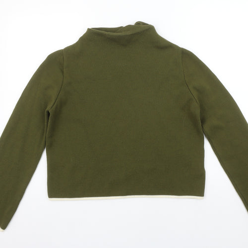 Topshop Women’s Green Mock Neck Knit Jumper Size 8