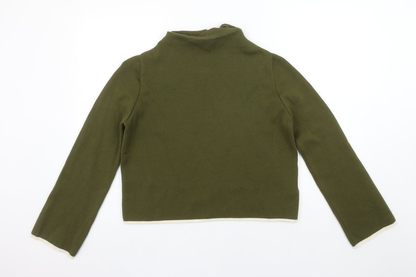 Topshop Women’s Green Mock Neck Knit Jumper Size 8
