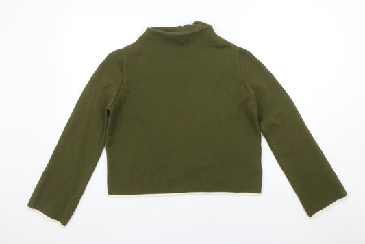 Topshop Women’s Green Mock Neck Knit Jumper Size 8