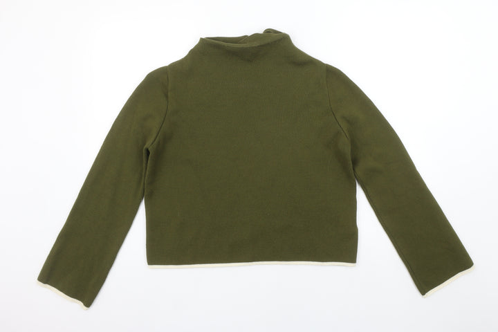 Topshop Women’s Green Mock Neck Knit Jumper Size 8