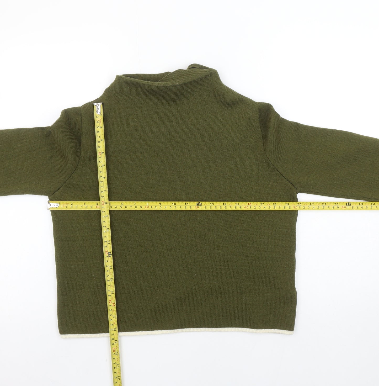 Topshop Women’s Green Mock Neck Knit Jumper Size 8