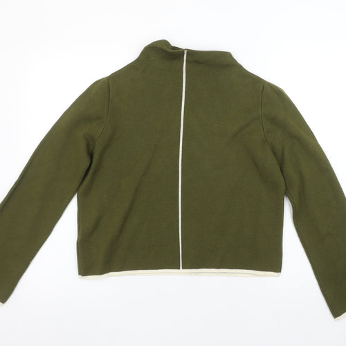 Topshop Women’s Green Mock Neck Knit Jumper Size 8