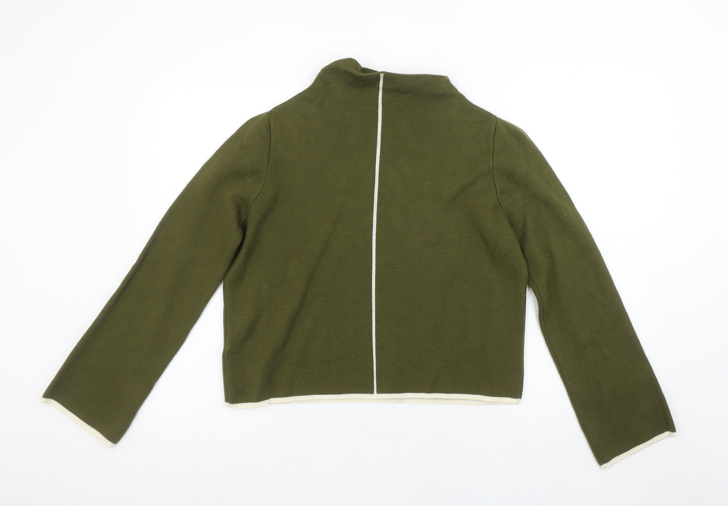 Topshop Women’s Green Mock Neck Knit Jumper Size 8