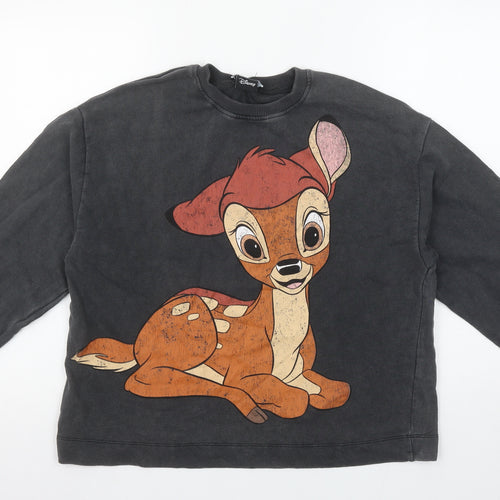 Zara x Disney Women's Black Bambi Sweatshirt Cotton M