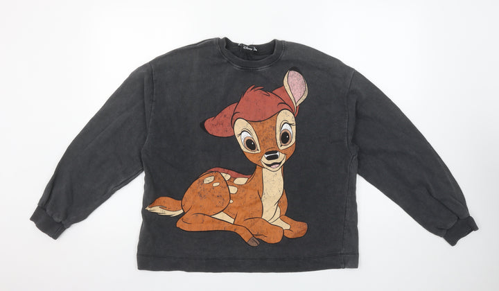 Zara x Disney Women's Black Bambi Sweatshirt Cotton M
