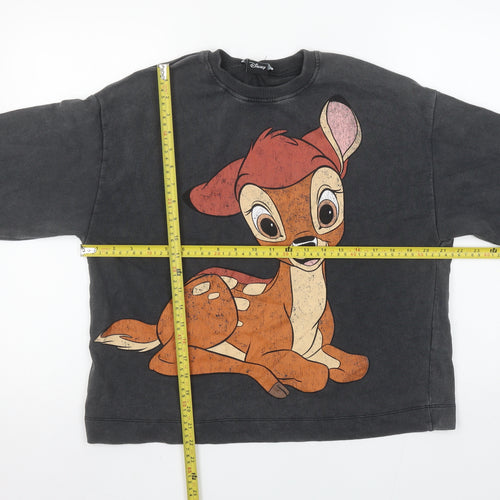 Zara x Disney Women's Black Bambi Sweatshirt Cotton M