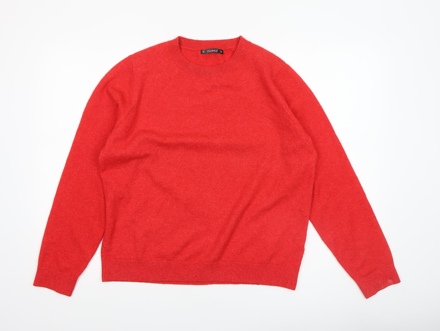 Dunnes Women's Red Crew Neck Pullover Jumper Size M