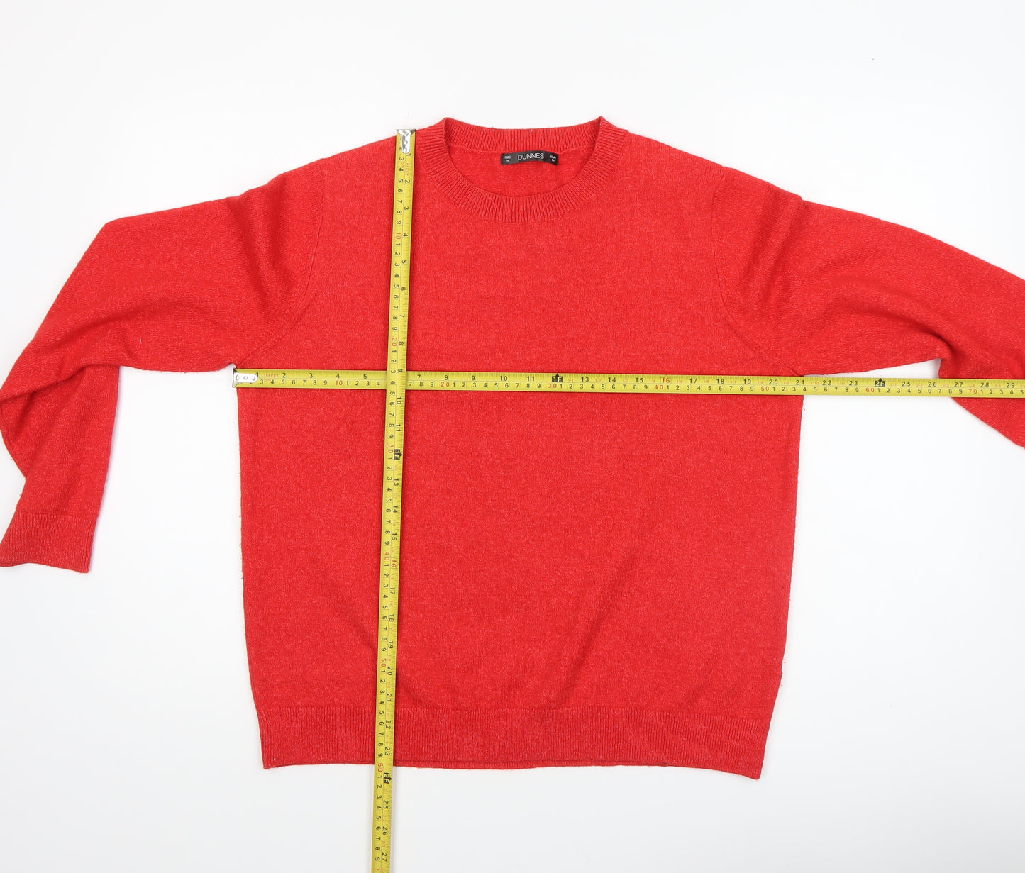 Dunnes Women's Red Crew Neck Pullover Jumper Size M