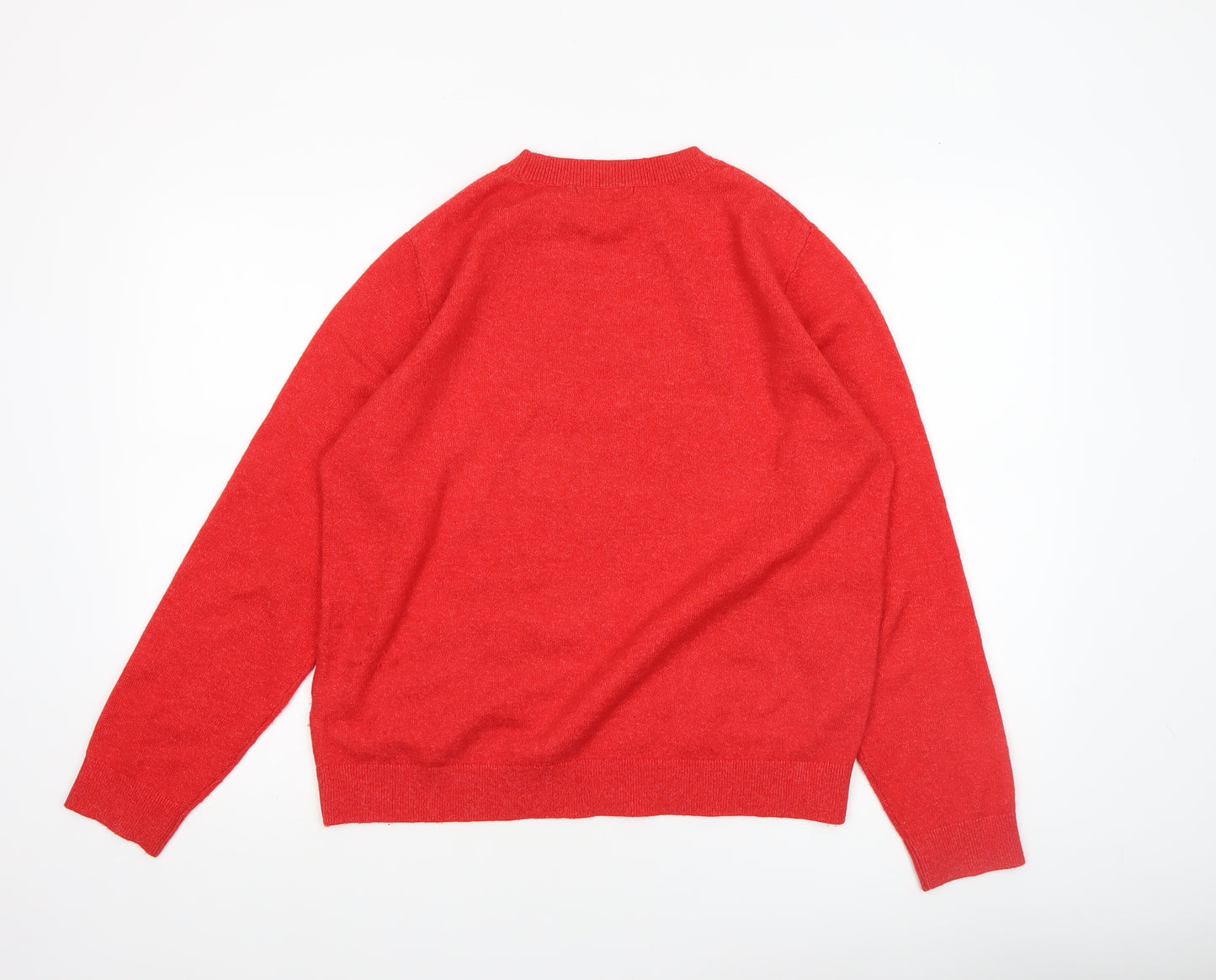 Dunnes Women's Red Crew Neck Pullover Jumper Size M