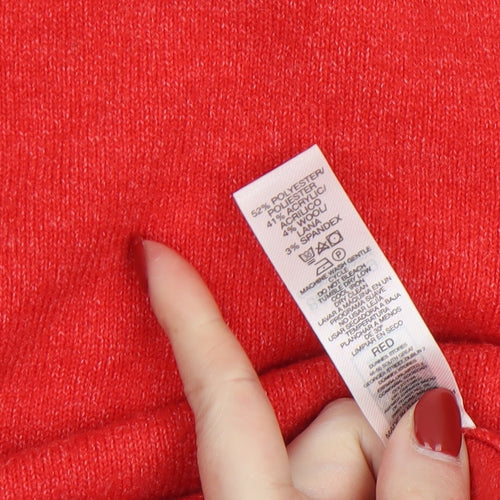 Dunnes Women's Red Crew Neck Pullover Jumper Size M
