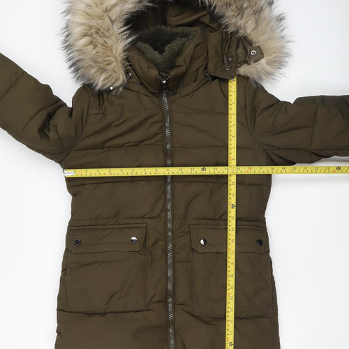 Cherry Koko Women's Green Faux Fur Hooded Puffer Jacket Size M