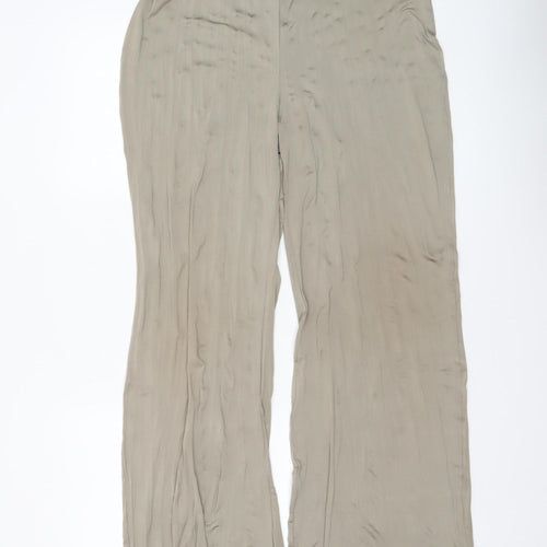 Master & Margarita Womens Beige Wide-Leg Trousers Size 14