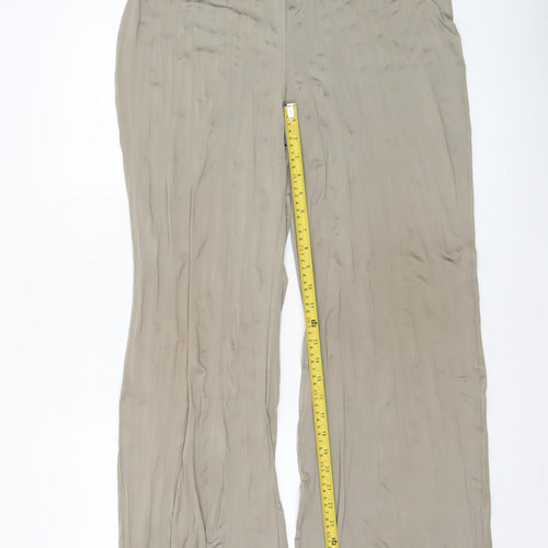 Master & Margarita Womens Beige Wide-Leg Trousers Size 14