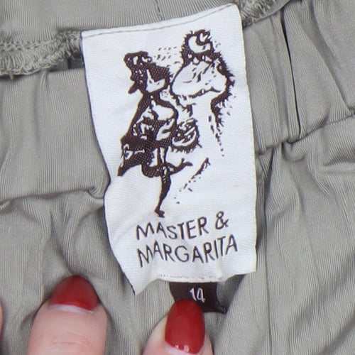 Master & Margarita Womens Beige Wide-Leg Trousers Size 14