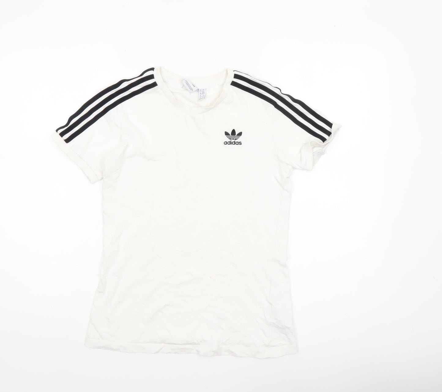 Adidas Womens White XS Trefoil Short Sleeve Crew Neck T-Shirt