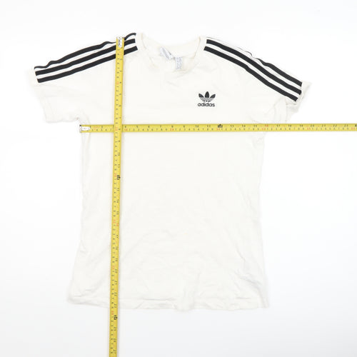 Adidas Womens White XS Trefoil Short Sleeve Crew Neck T-Shirt